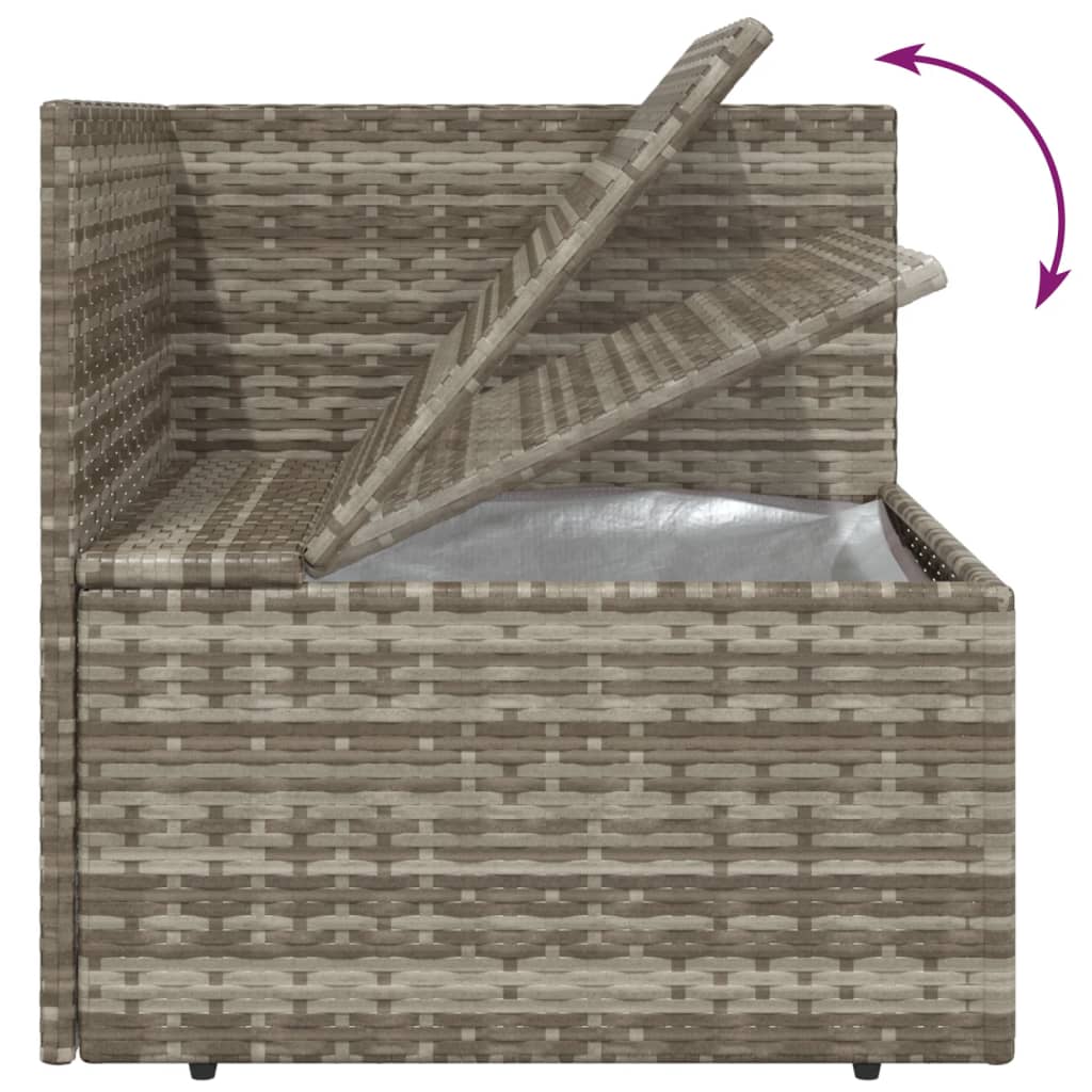 Garden Corner Sofa with Cushion Grey 57x57x56 cm Poly Rattan