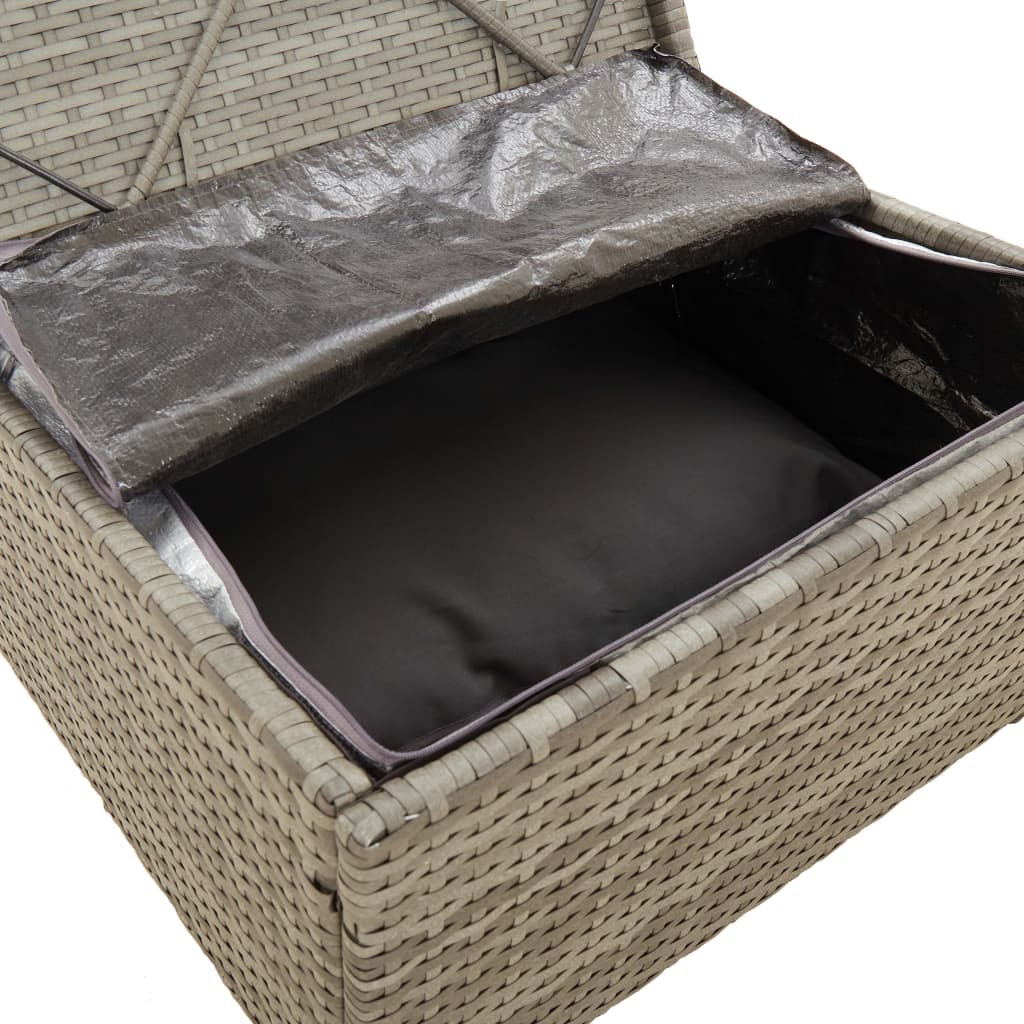 Garden Corner Sofa with Cushion Grey 57x57x56 cm Poly Rattan