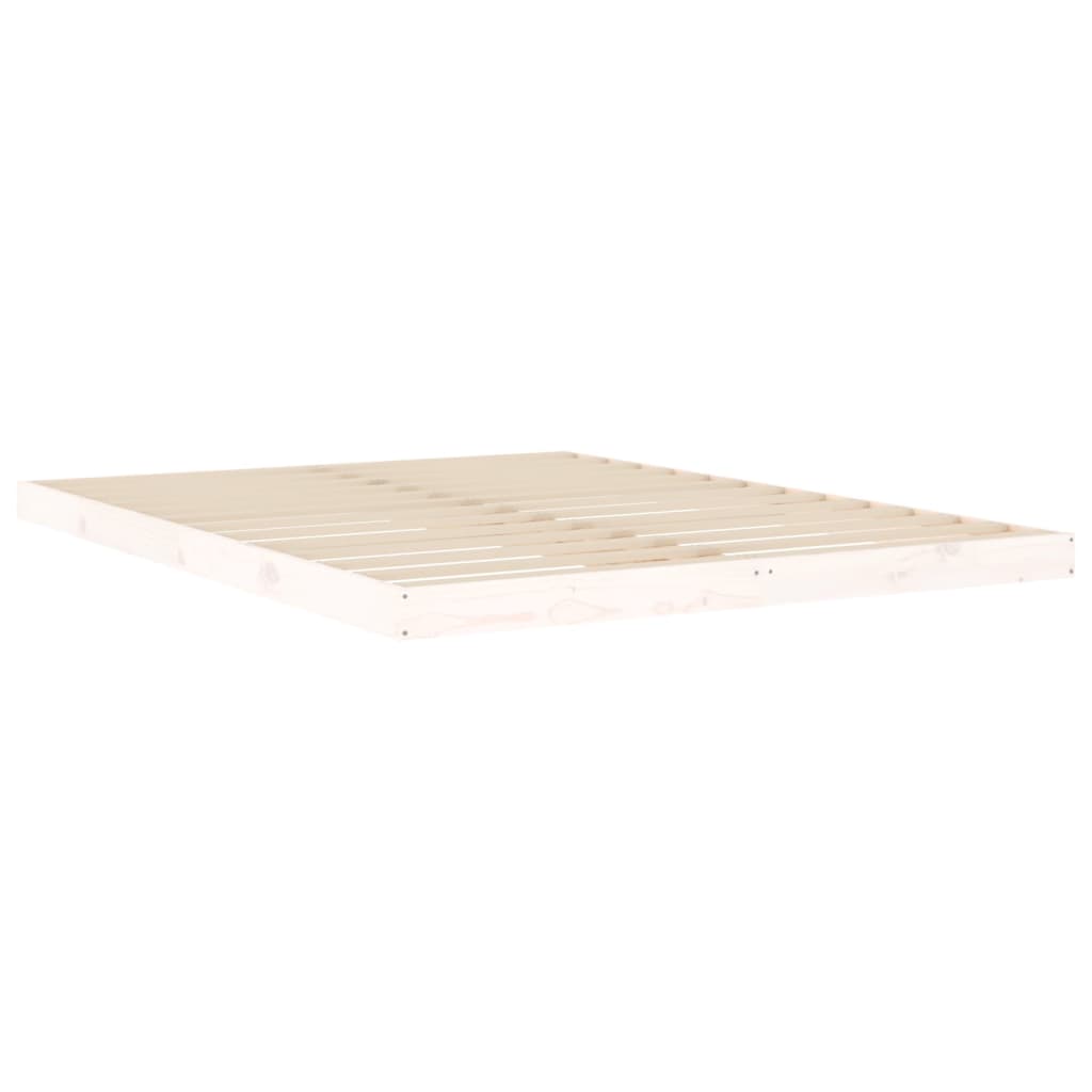 Bed Frame without Mattress White 150x200 cm Solid Wood Pine