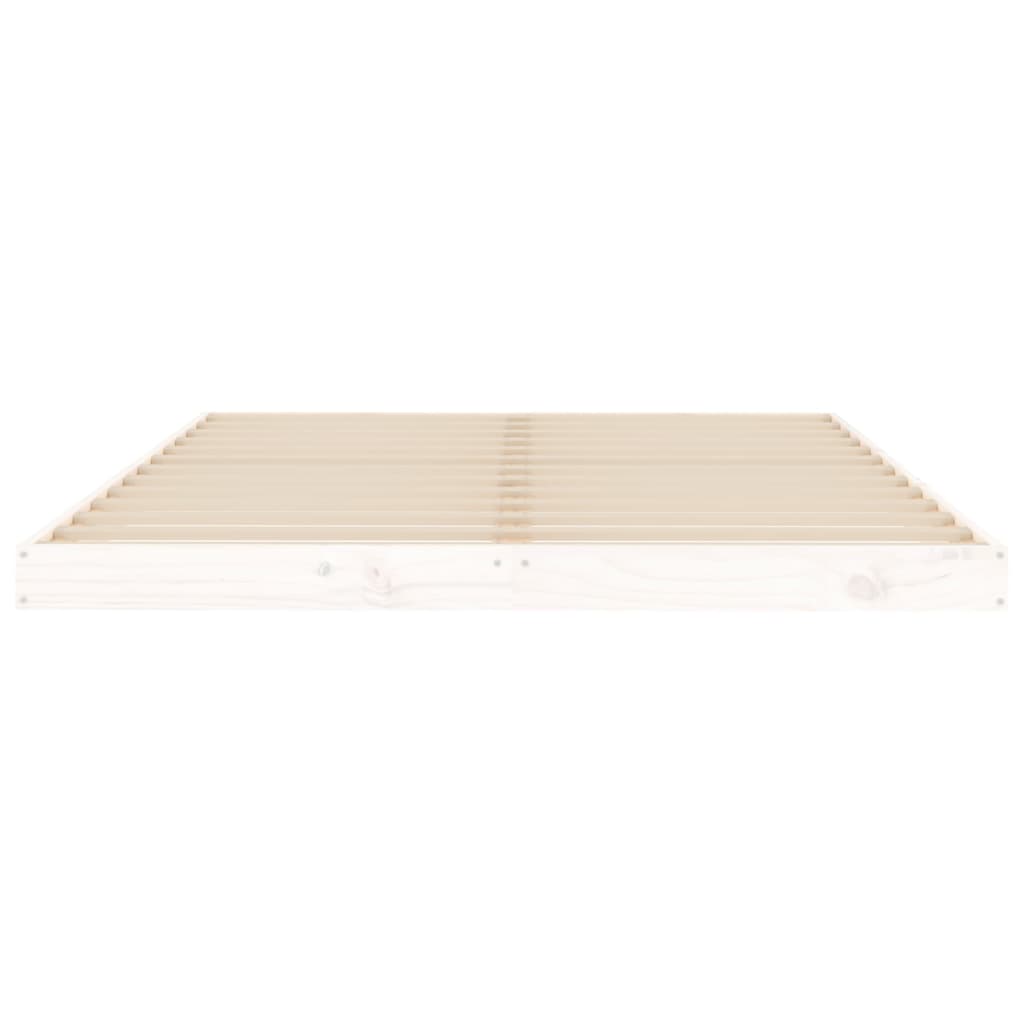 Bed Frame without Mattress White 135x190 cm Solid Wood Pine