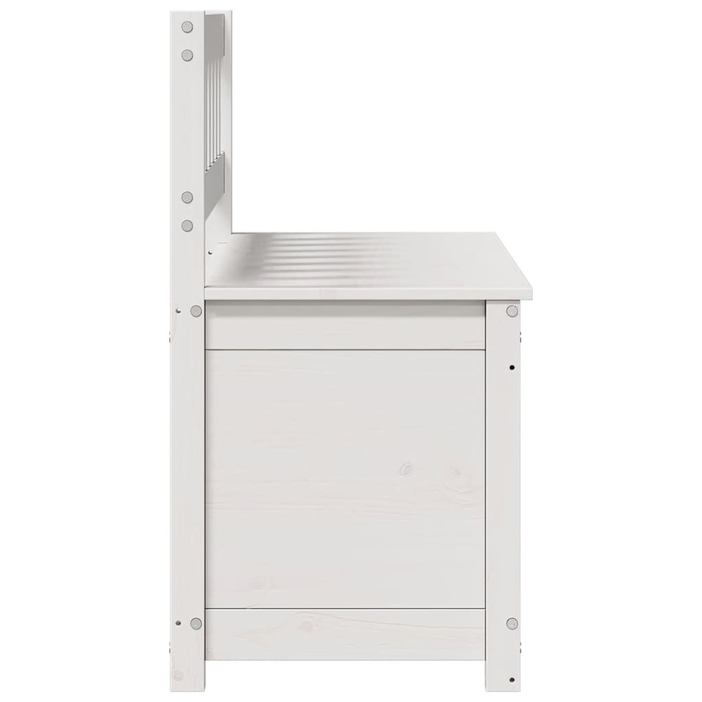 Bench White 110x41x76.5 cm Solid Wood Pine