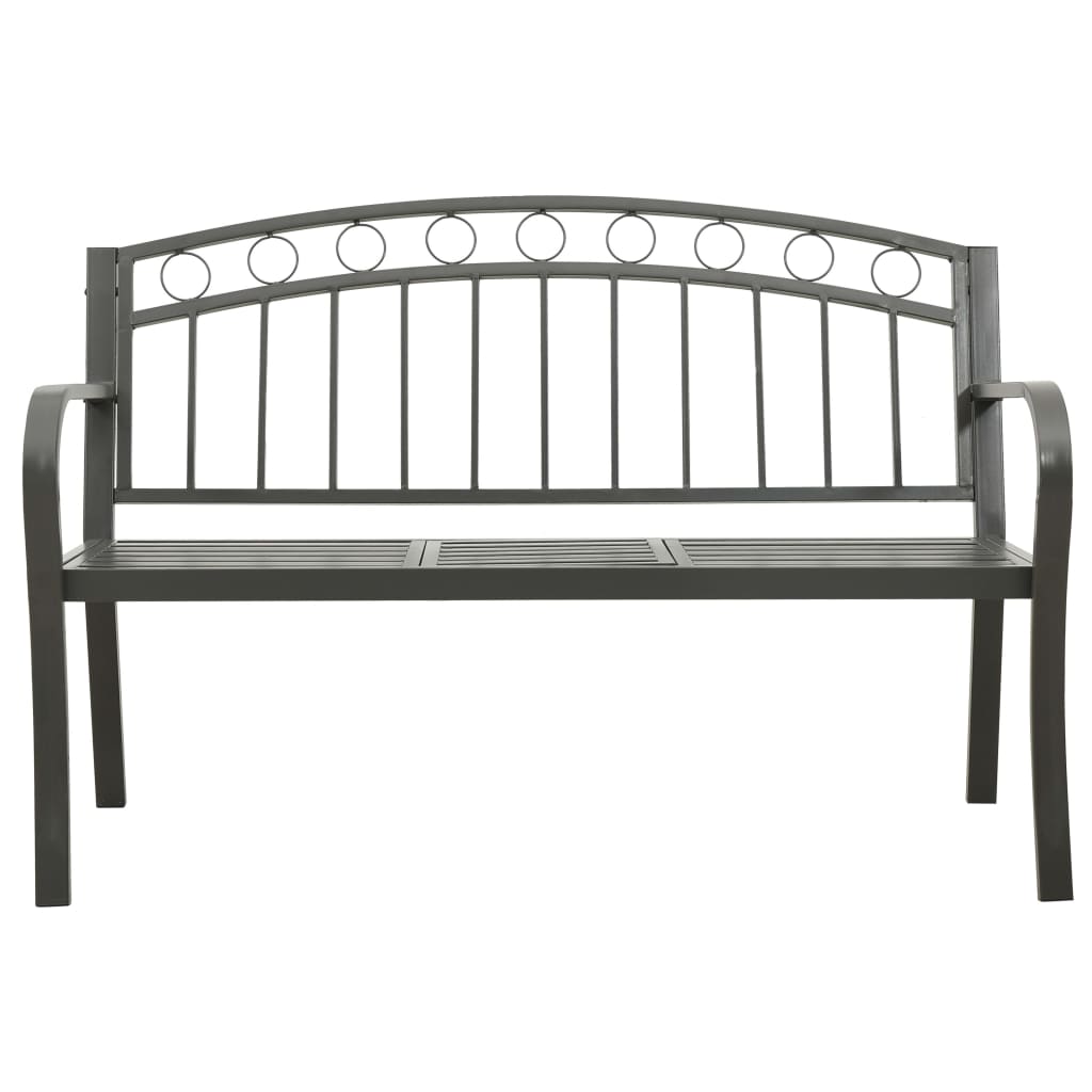 Garden Bench with Table Grey 120 cm Steel