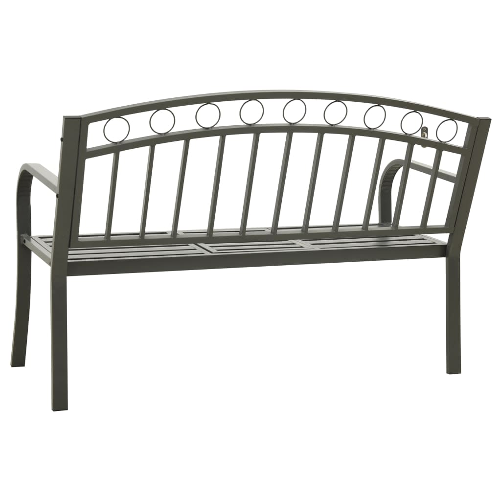 Garden Bench with Table Grey 120 cm Steel