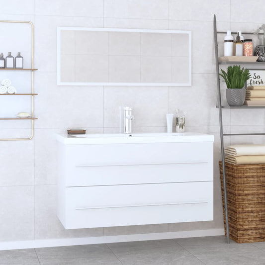 3 Piece Bathroom Furniture Set High Gloss White