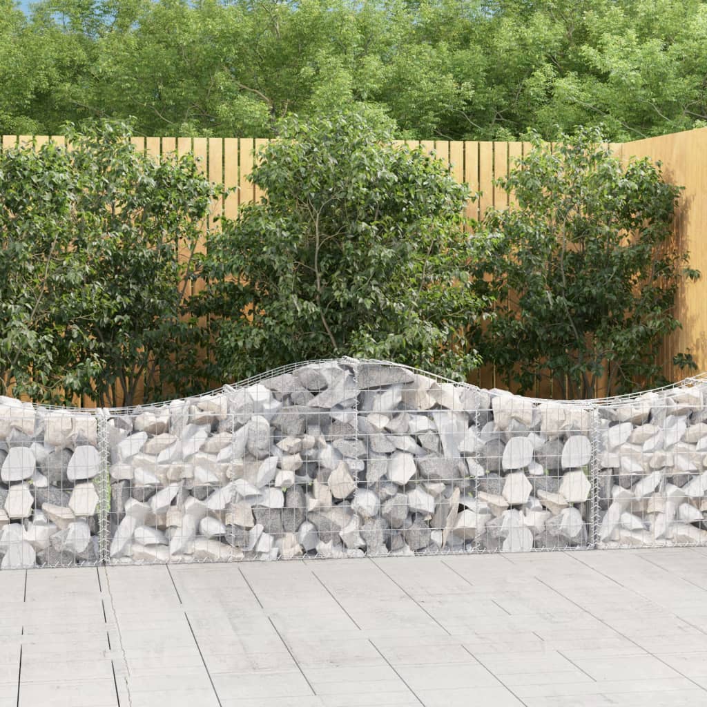 Arched Gabion Basket 200x30x60/80 cm Galvanised Iron