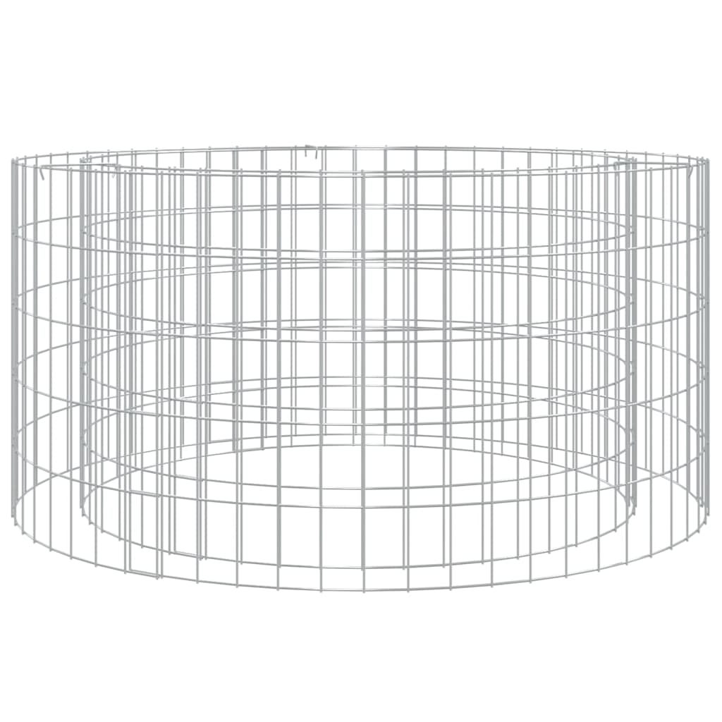 Gabion Fire Pit Ø 100 cm Galvanised Iron