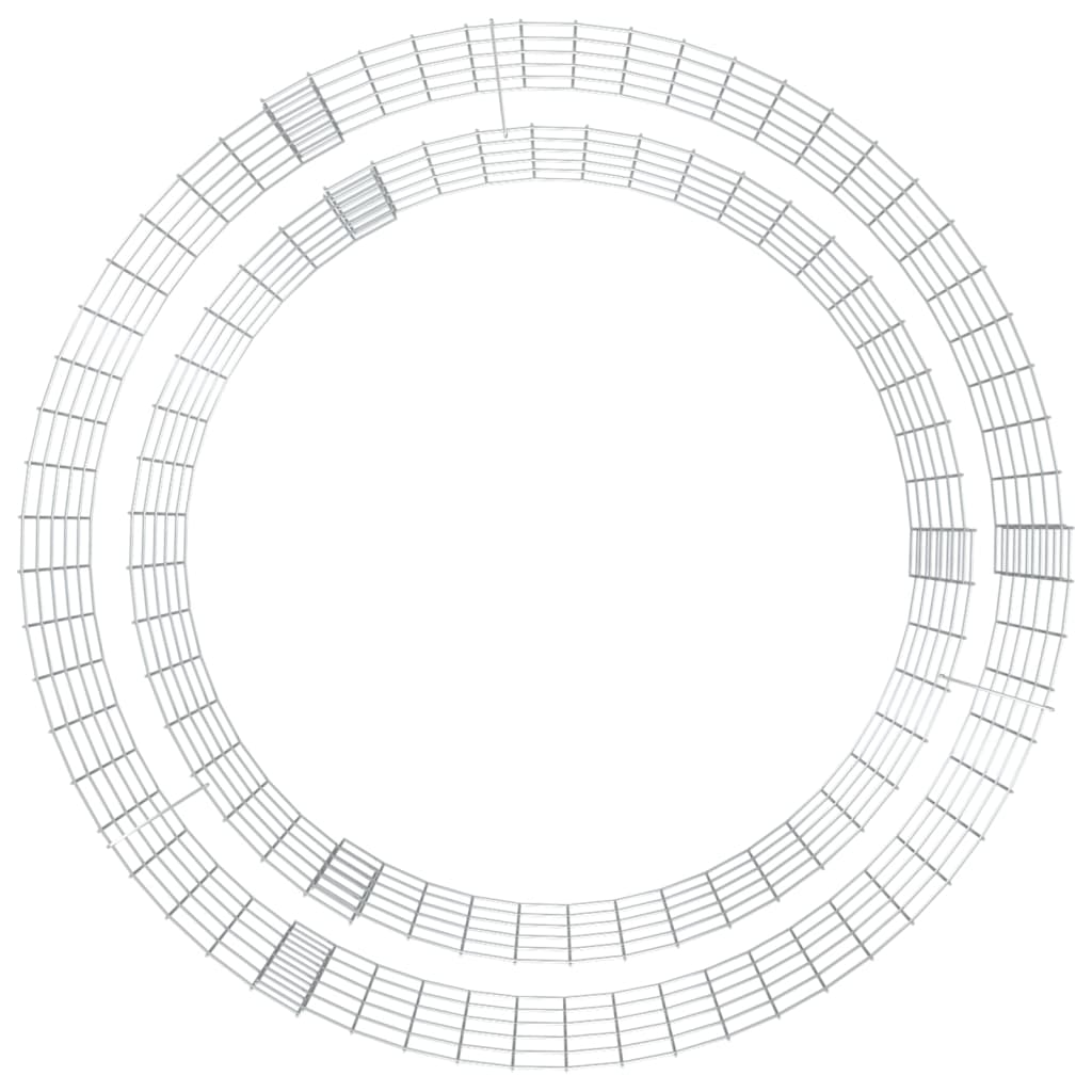 Gabion Fire Pit Ø 100 cm Galvanised Iron