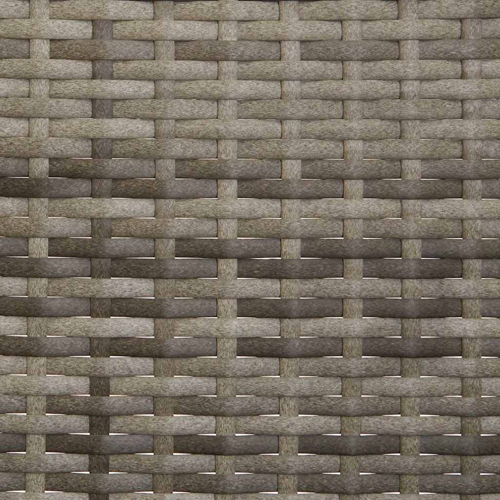 3-Seater Garden Bench with Cushions Grey Poly Rattan