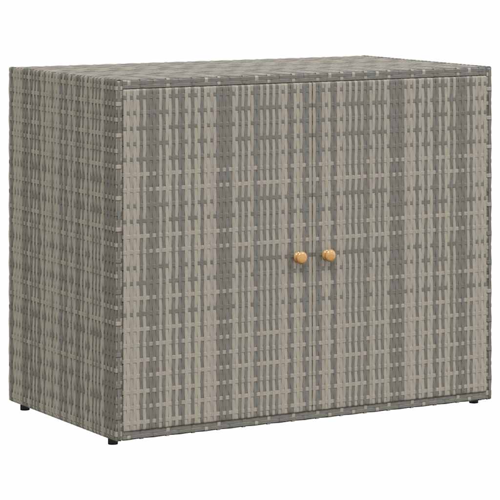 Garden Storage Cabinet Grey 100x55.5x80 cm Poly Rattan