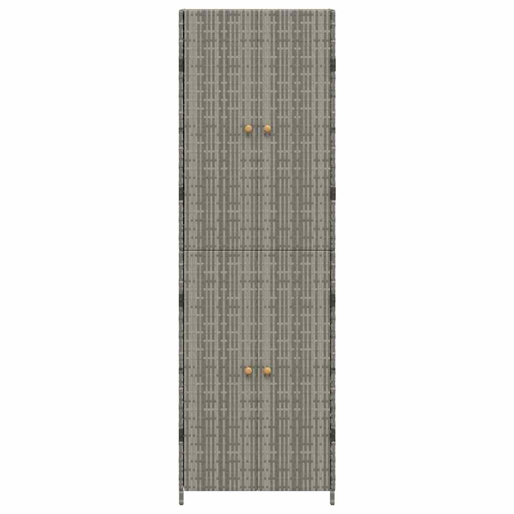 Garden Storage Cabinet Grey 59x40x180 cm Poly Rattan