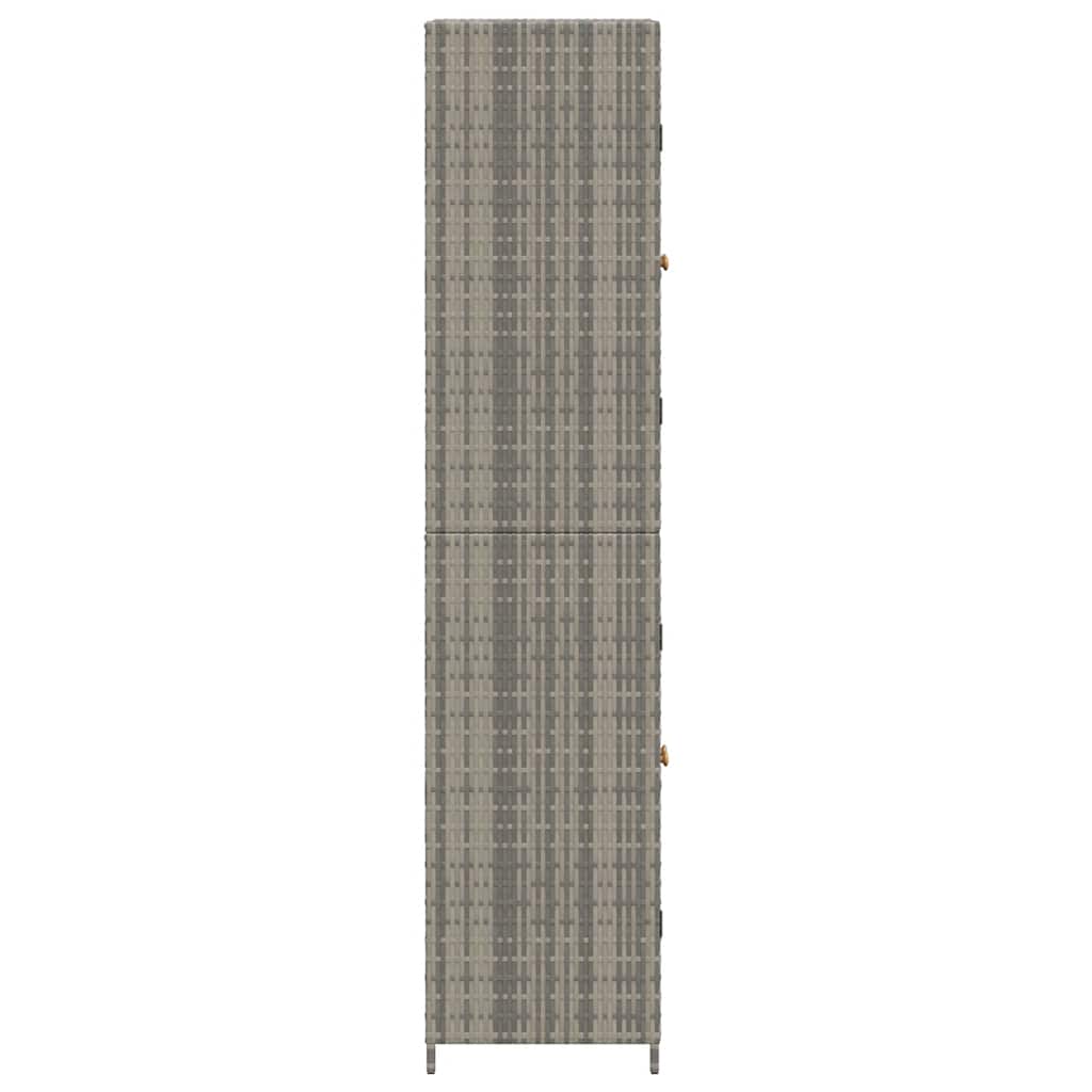 Garden Storage Cabinet Grey 59x40x180 cm Poly Rattan