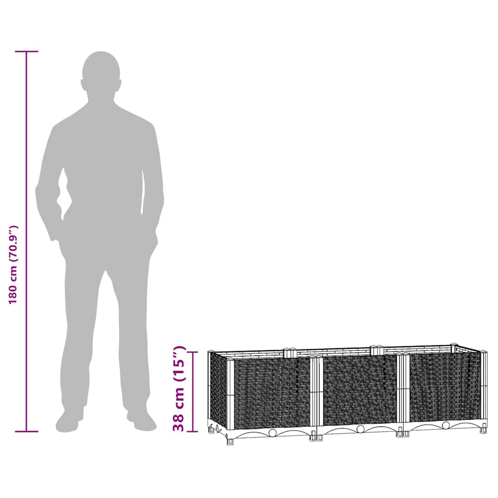 Raised Bed 120x40x38 cm Polypropylene