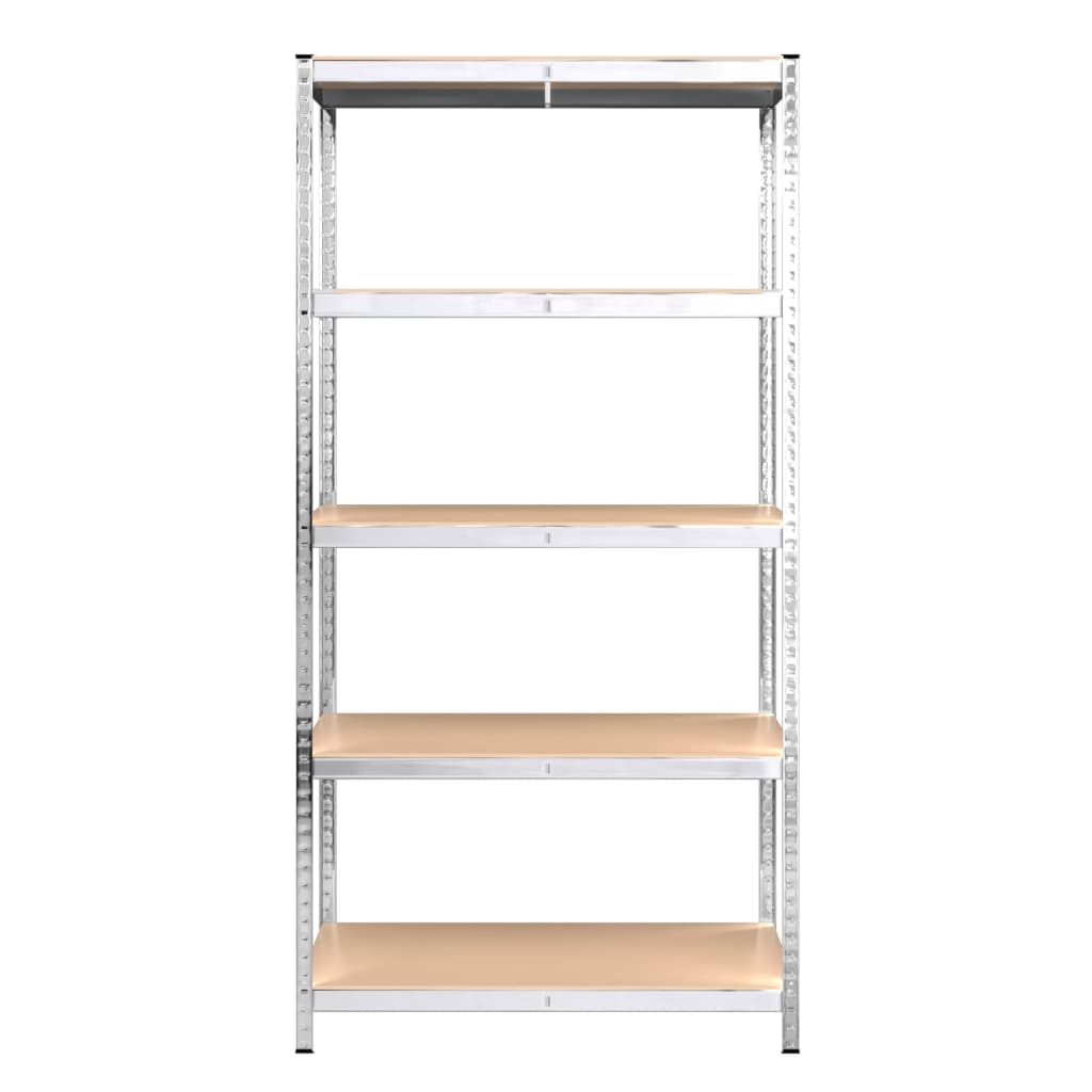 5-Layer Shelves 3 pcs Silver Steel and Engineered Wood
