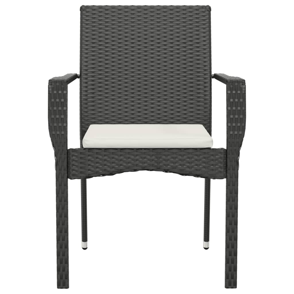 Garden Chairs with Cushions 4 pcs Poly Rattan Black