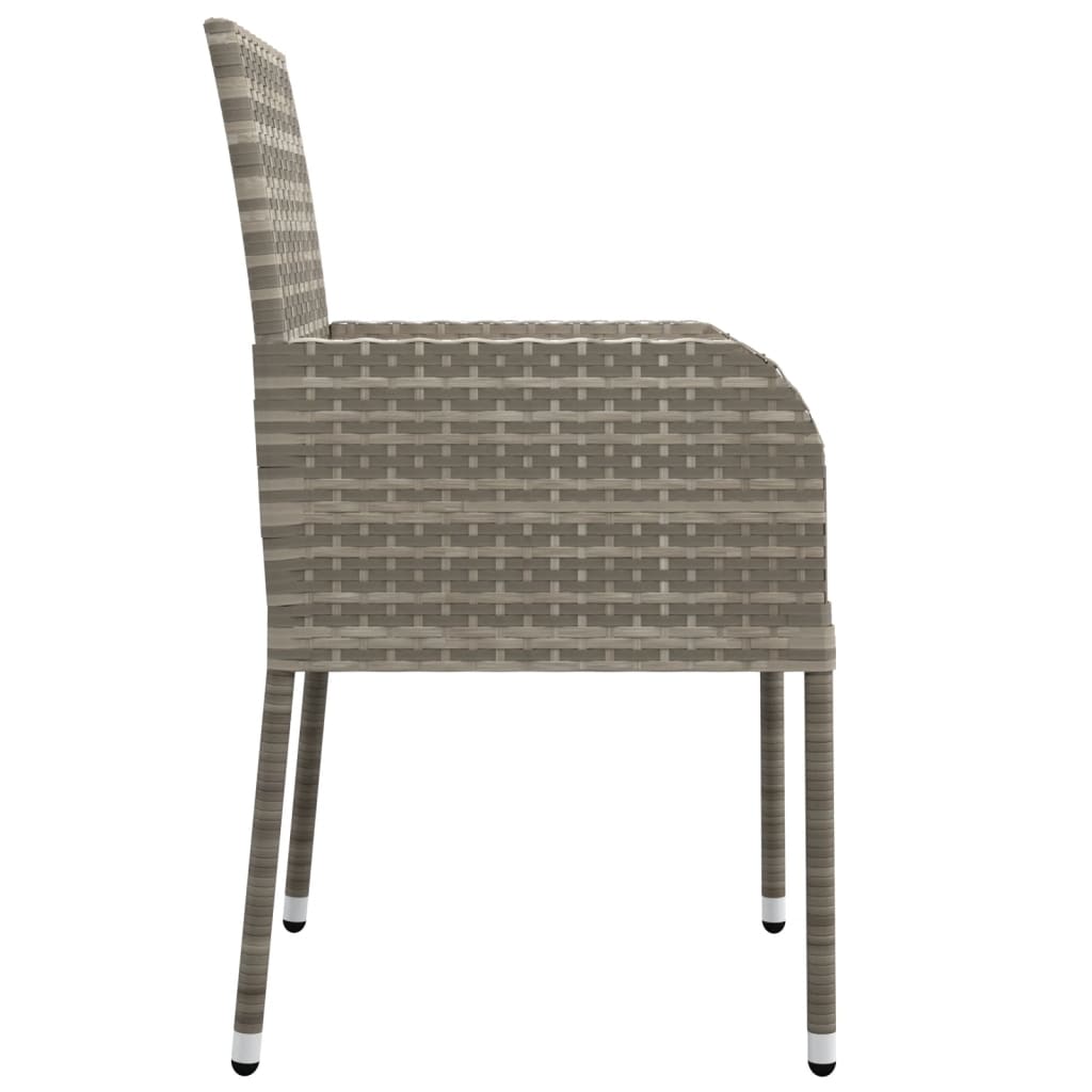Garden Chairs with Cushions 4 pcs Poly Rattan Grey