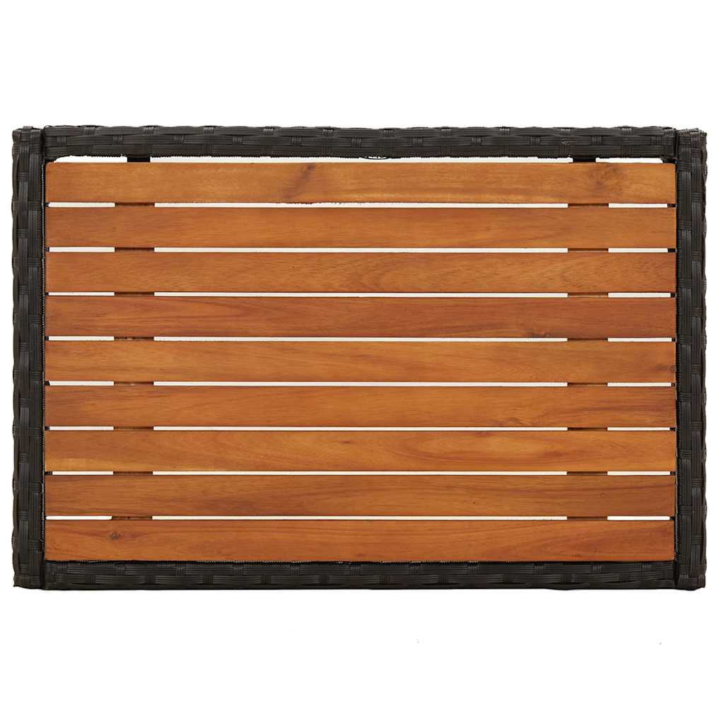 Garden Reclining Chairs 2 pcs with Table Black Poly Rattan