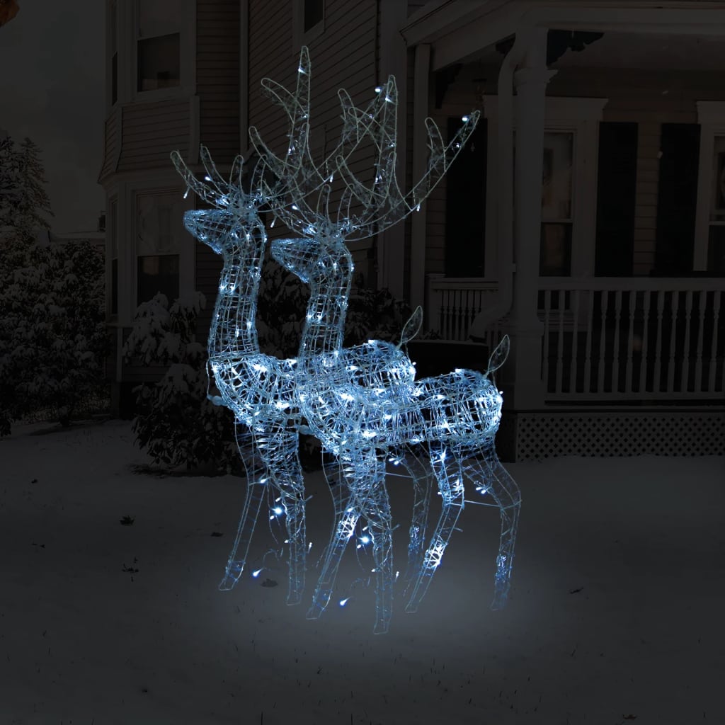 Acrylic Reindeer Christmas Decorations 2 pcs 120 cm Cold White