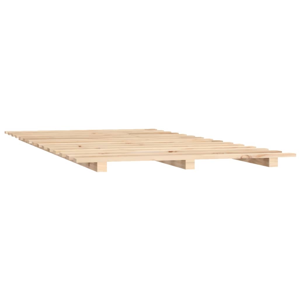 Bed Frame without Mattress 135x190 cm Solid Wood Pine