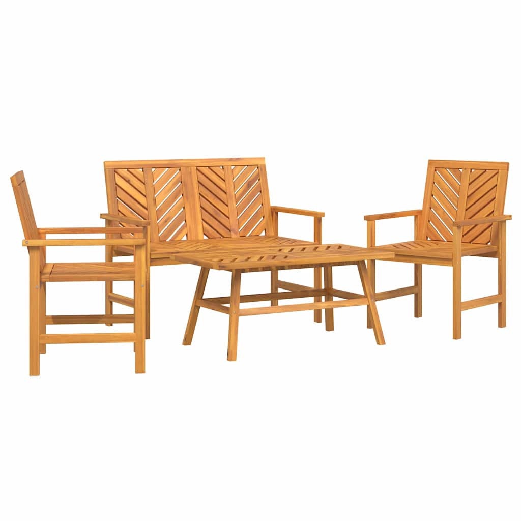 Garden Lounge Set Brown Solid Acacia wood