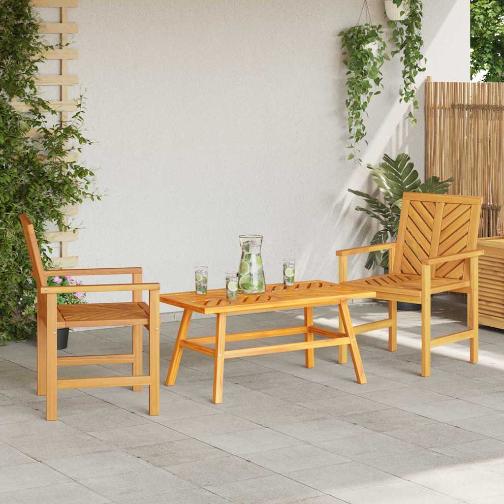 Garden Lounge Set Brown Solid Acacia wood