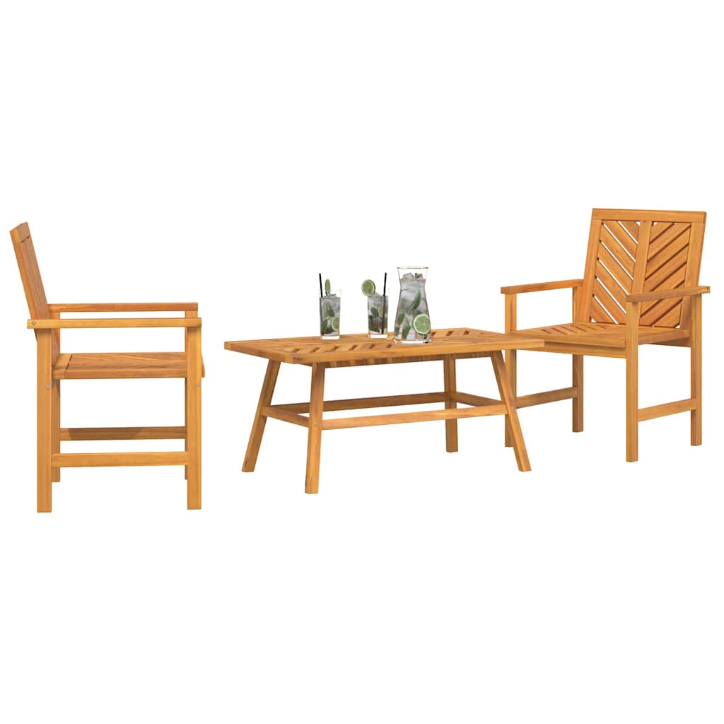 Garden Lounge Set Brown Solid Acacia wood