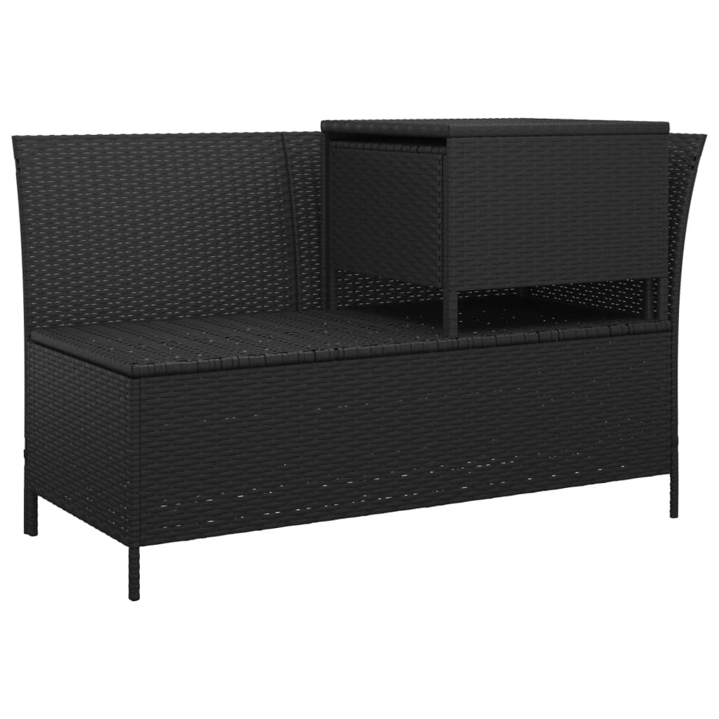 3 Piece Garden Lounge Set with Cushions Black Poly Rattan