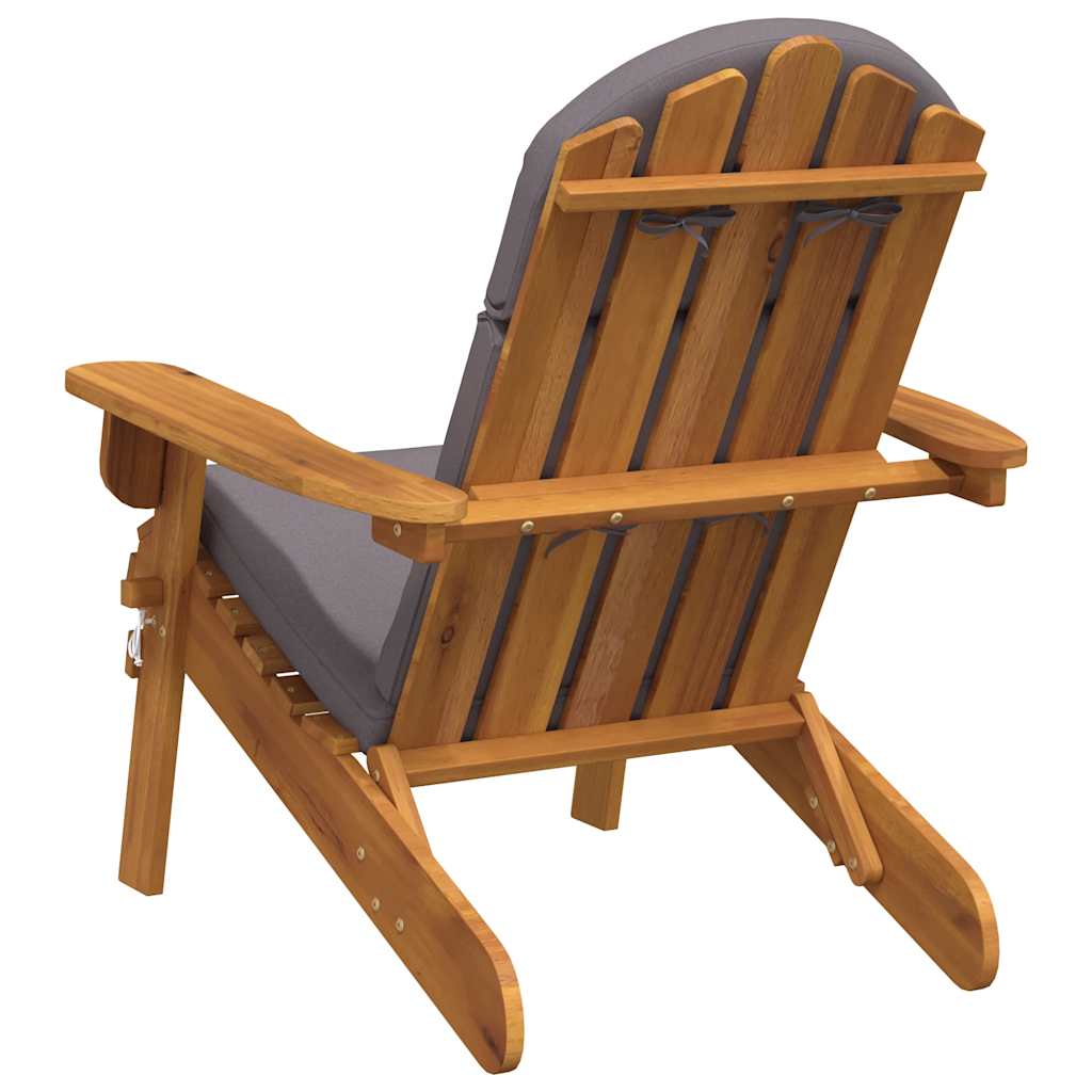 Adirondack Garden Chair with Cushions Solid Wood Acacia