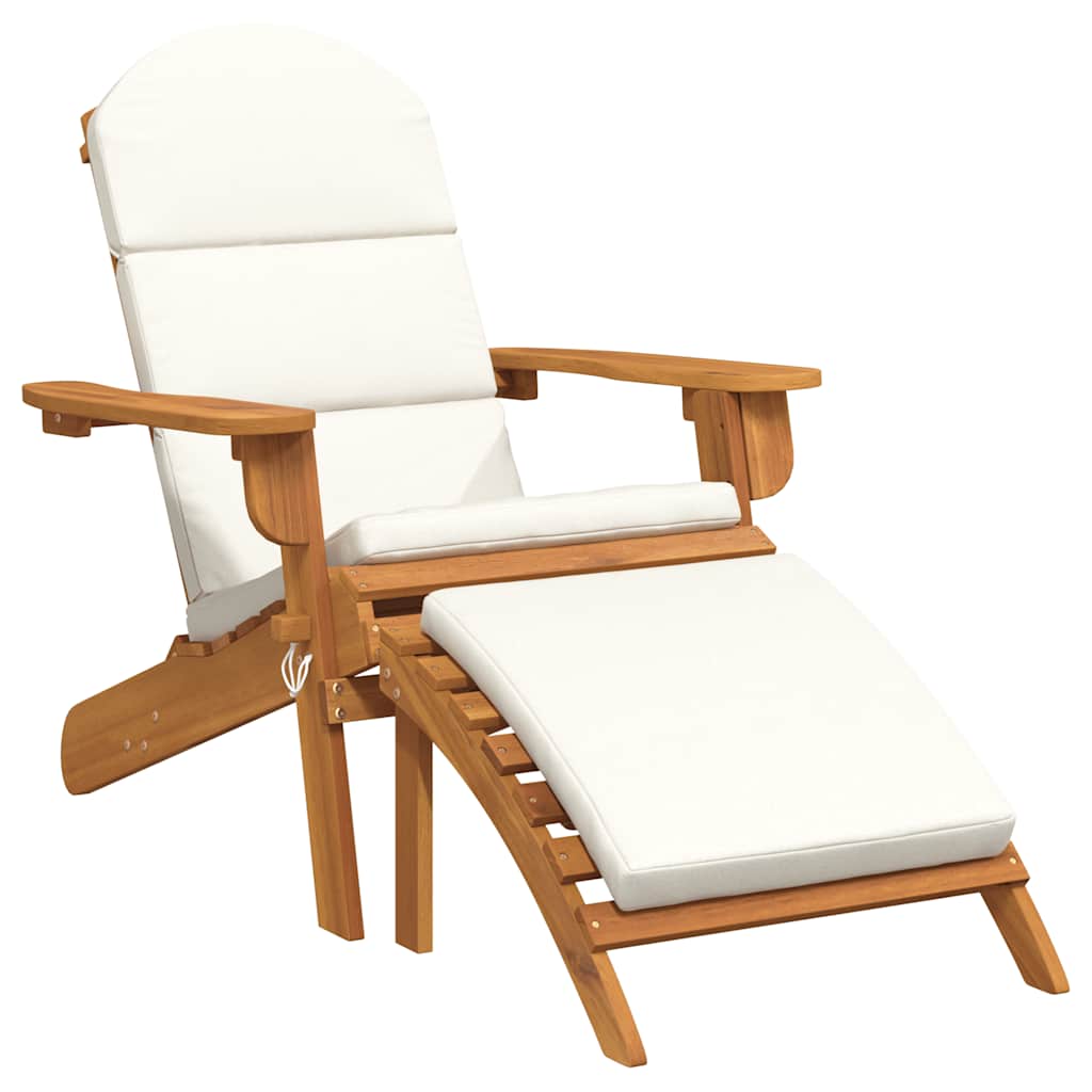 Adirondack Garden Chair with Footrest Solid Wood Acacia