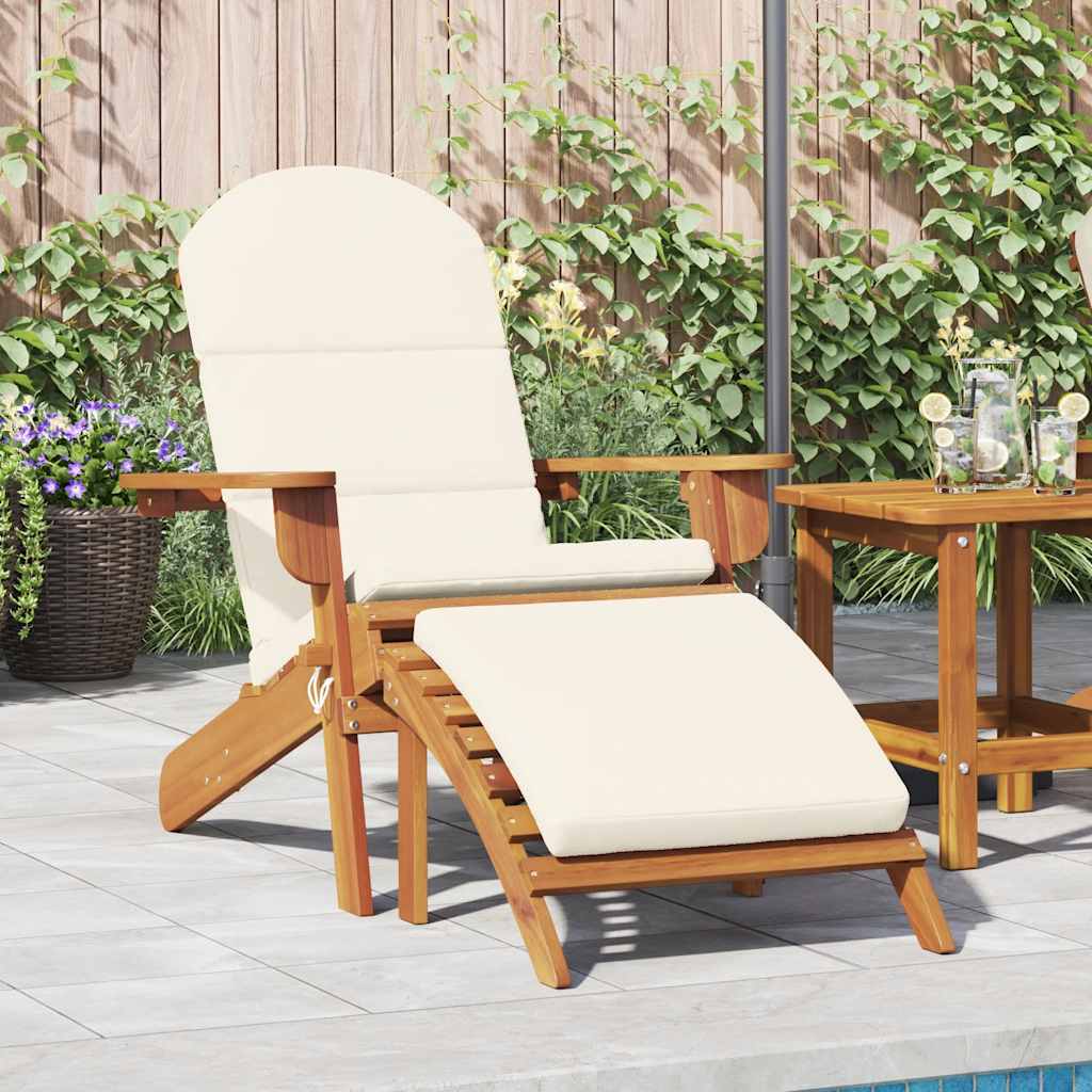 Adirondack Garden Chair with Footrest Solid Wood Acacia