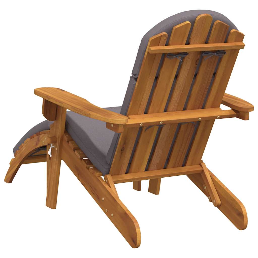 Adirondack Garden Chair with Footrest Solid Wood Acacia
