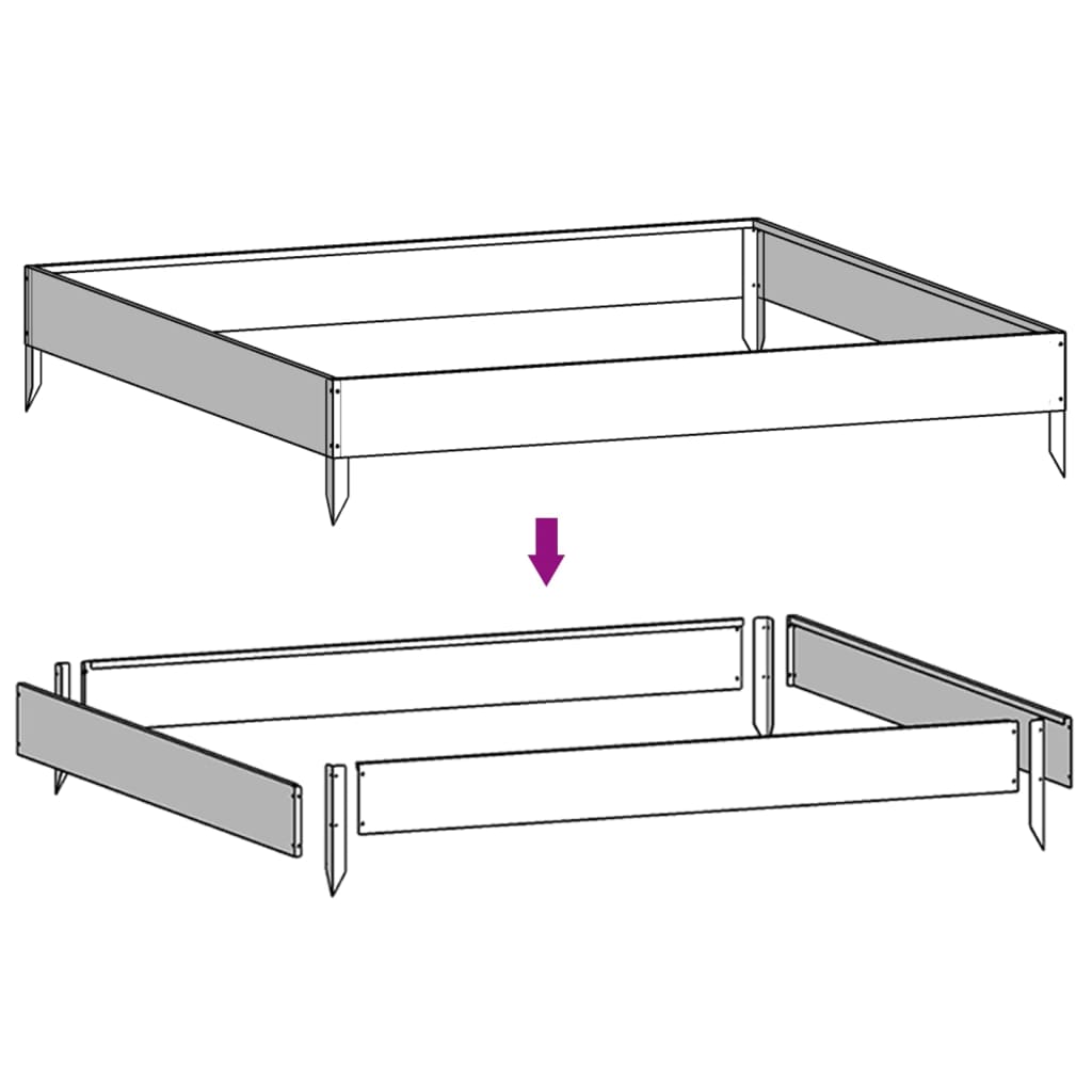 Garden Raised Bed 100x100x18.5 cm Corten Steel