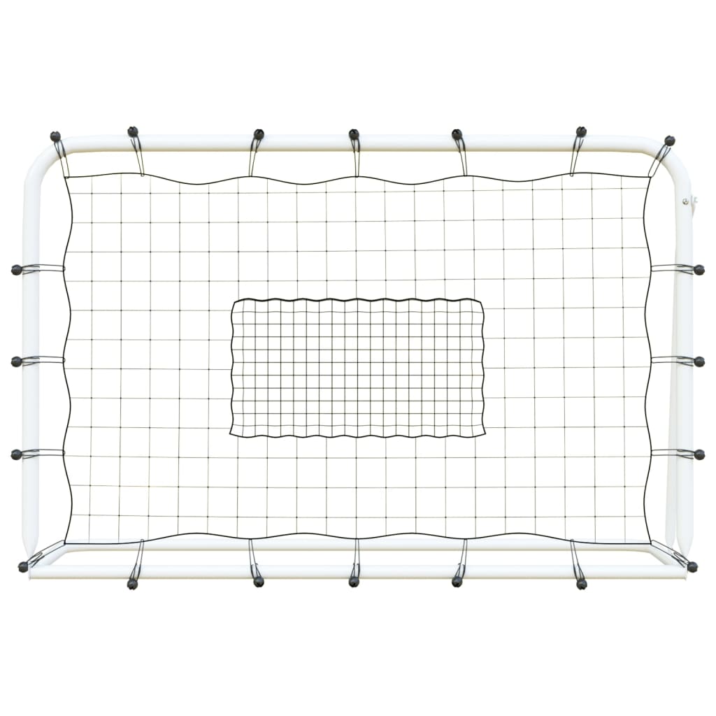 Football Net Rebounder White&Black 184x61x123 cm Steel and PE