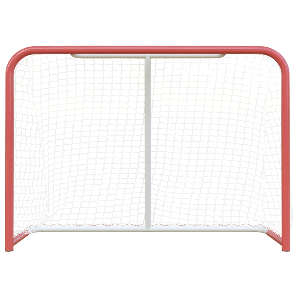Hockey Goal with Net Red&White 153x60x118 cm Steel&Polyester
