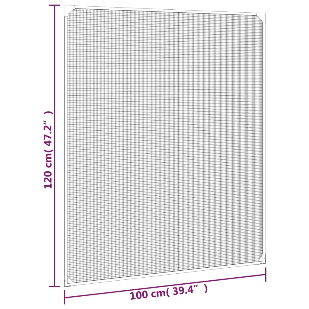 Magnetic Insect Screen for Windows White 100x120 cm