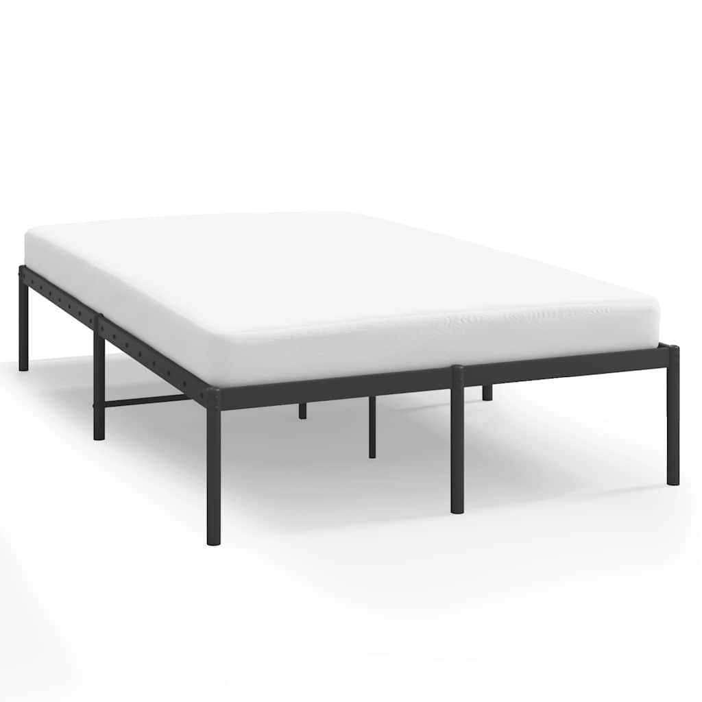 Metal Bed Frame without Mattress Black 135x190 cm