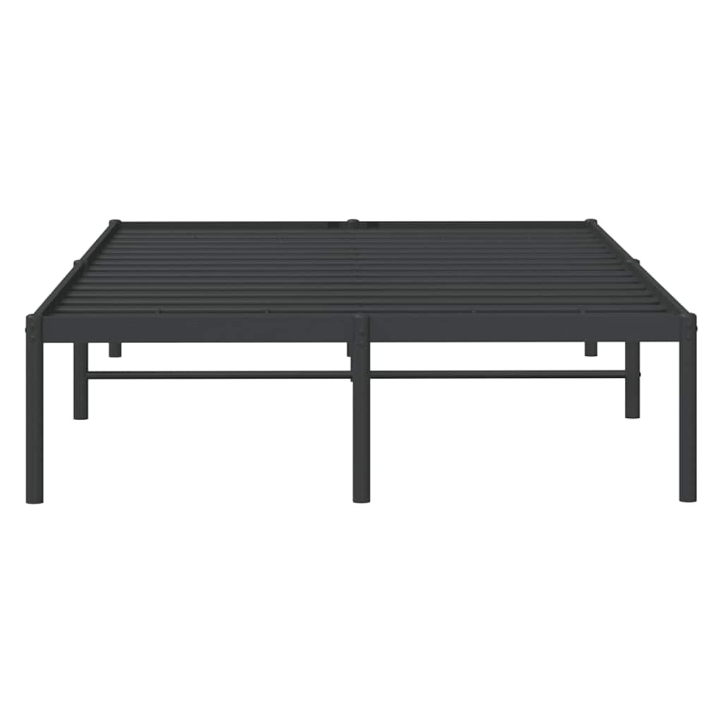Metal Bed Frame without Mattress Black 135x190 cm