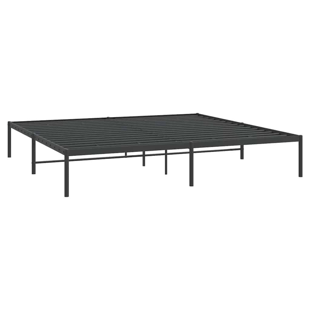 Metal Bed Frame without Mattress Black 183x203 cm King