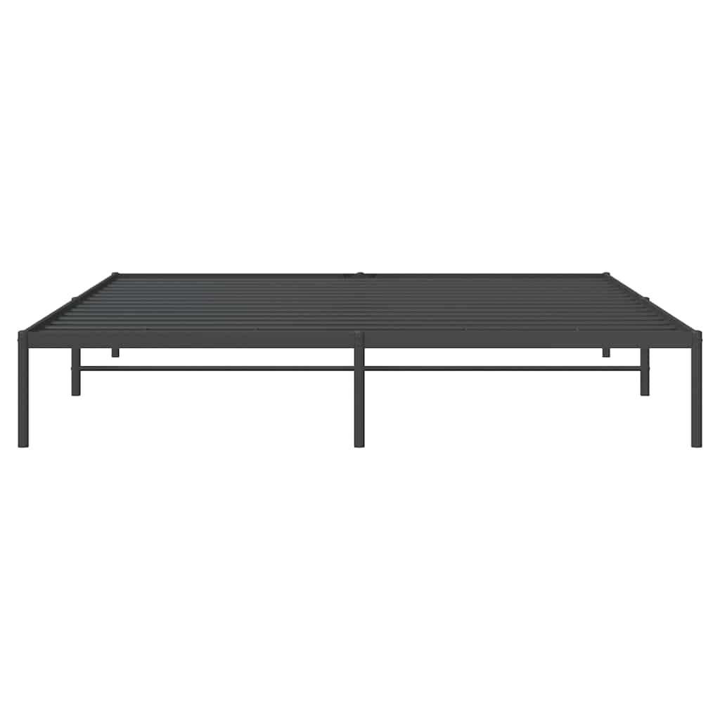 Metal Bed Frame without Mattress Black 183x203 cm King