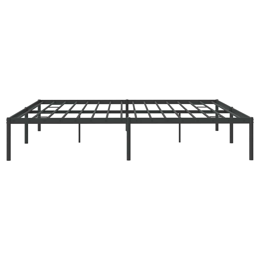 Metal Bed Frame without Mattress Black 183x203 cm King