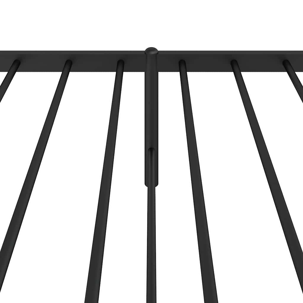 Metal Bed Frame without Mattress with Headboard Black 90x190 cm