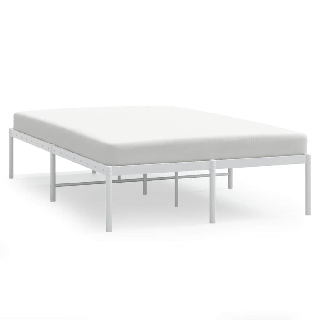 Metal Bed Frame without Mattress White 135x190 cm