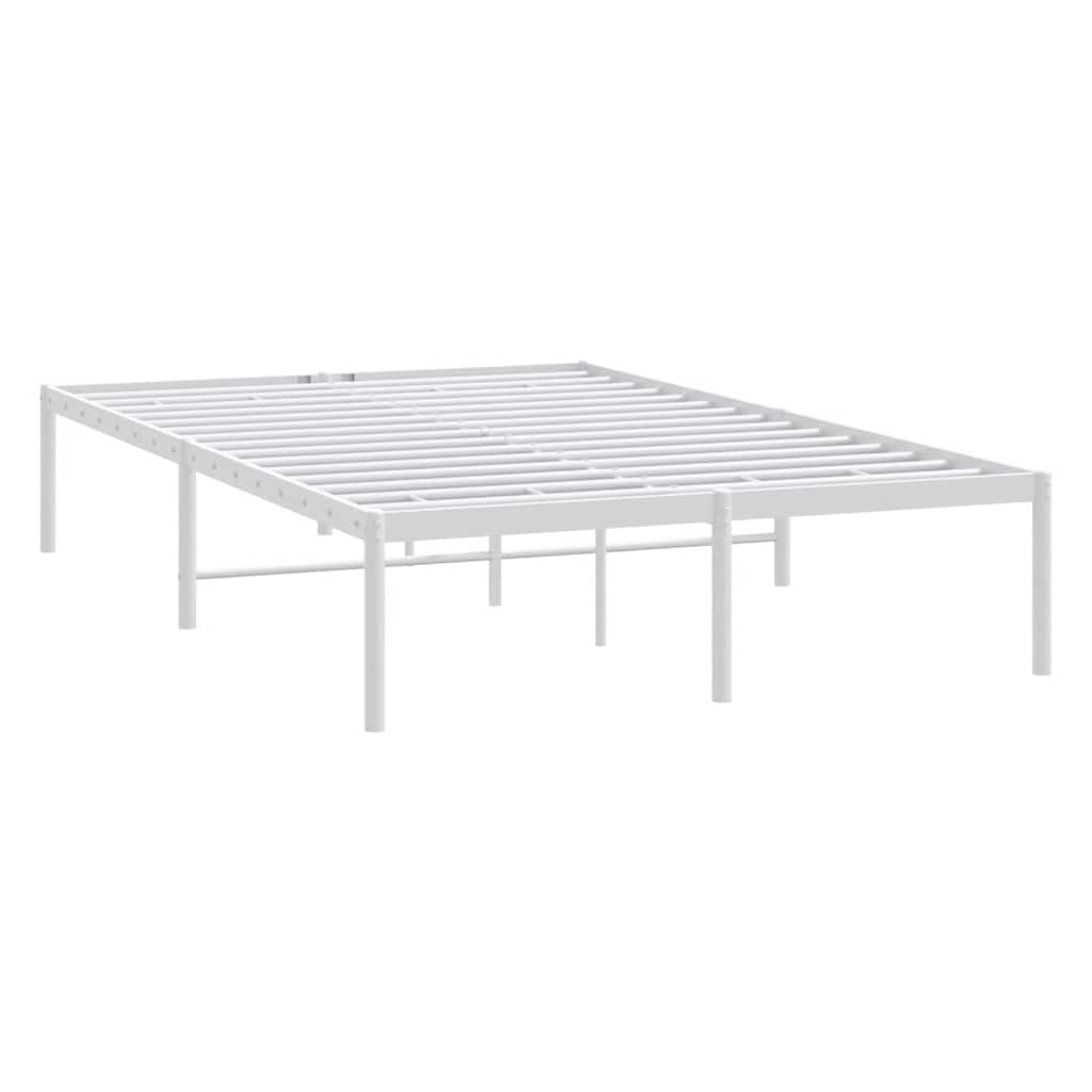 Metal Bed Frame without Mattress White 135x190 cm