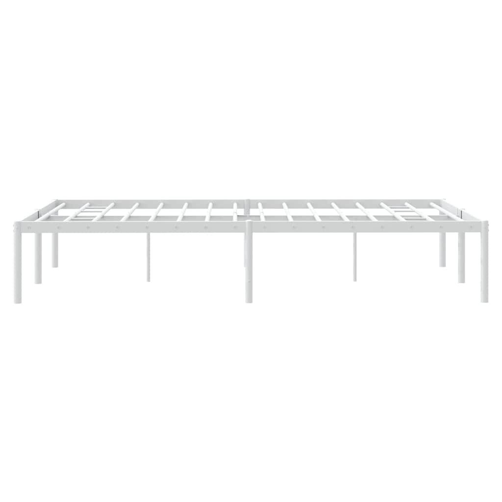 Metal Bed Frame without Mattress White 135x190 cm