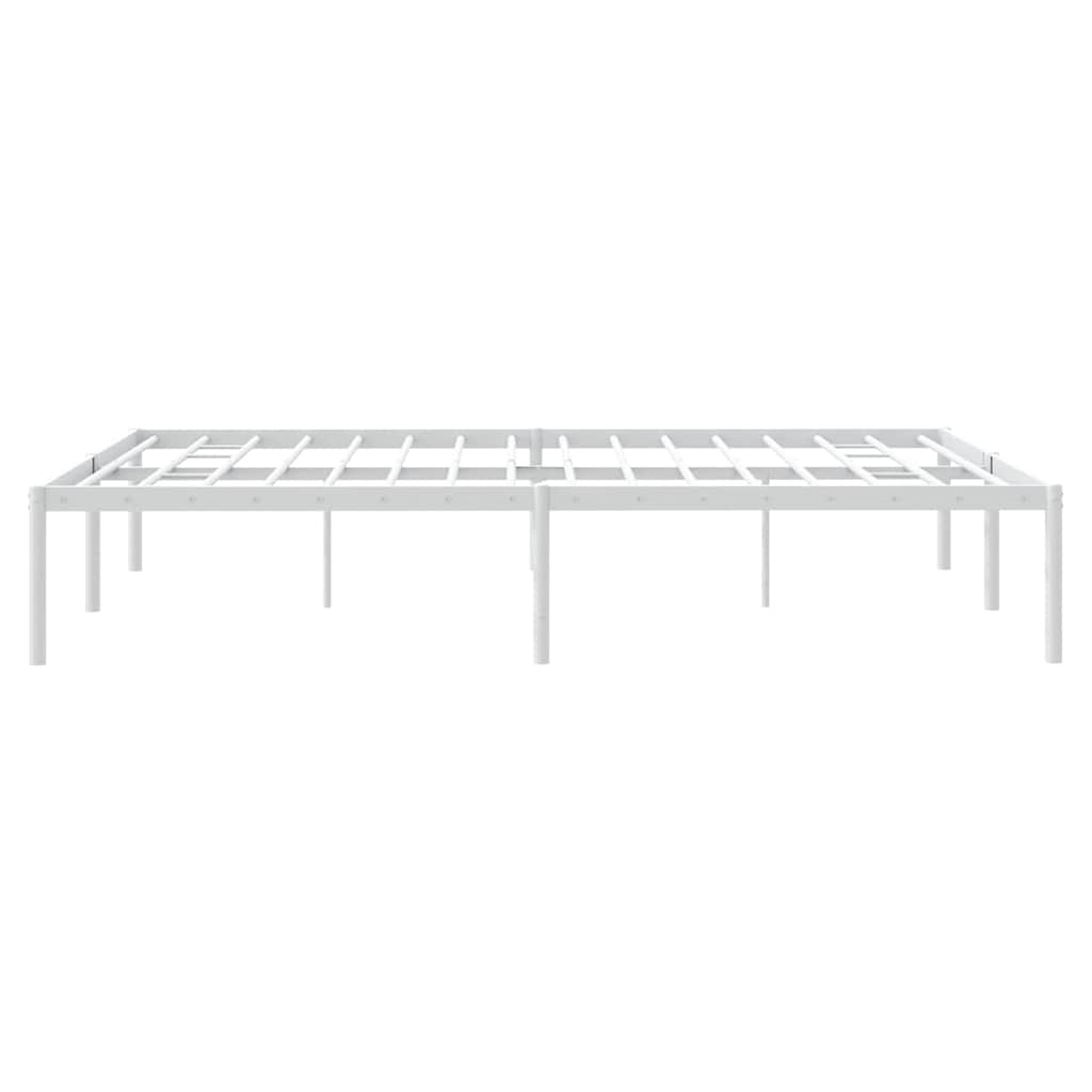 Metal Bed Frame without Mattress White 150x200 cm