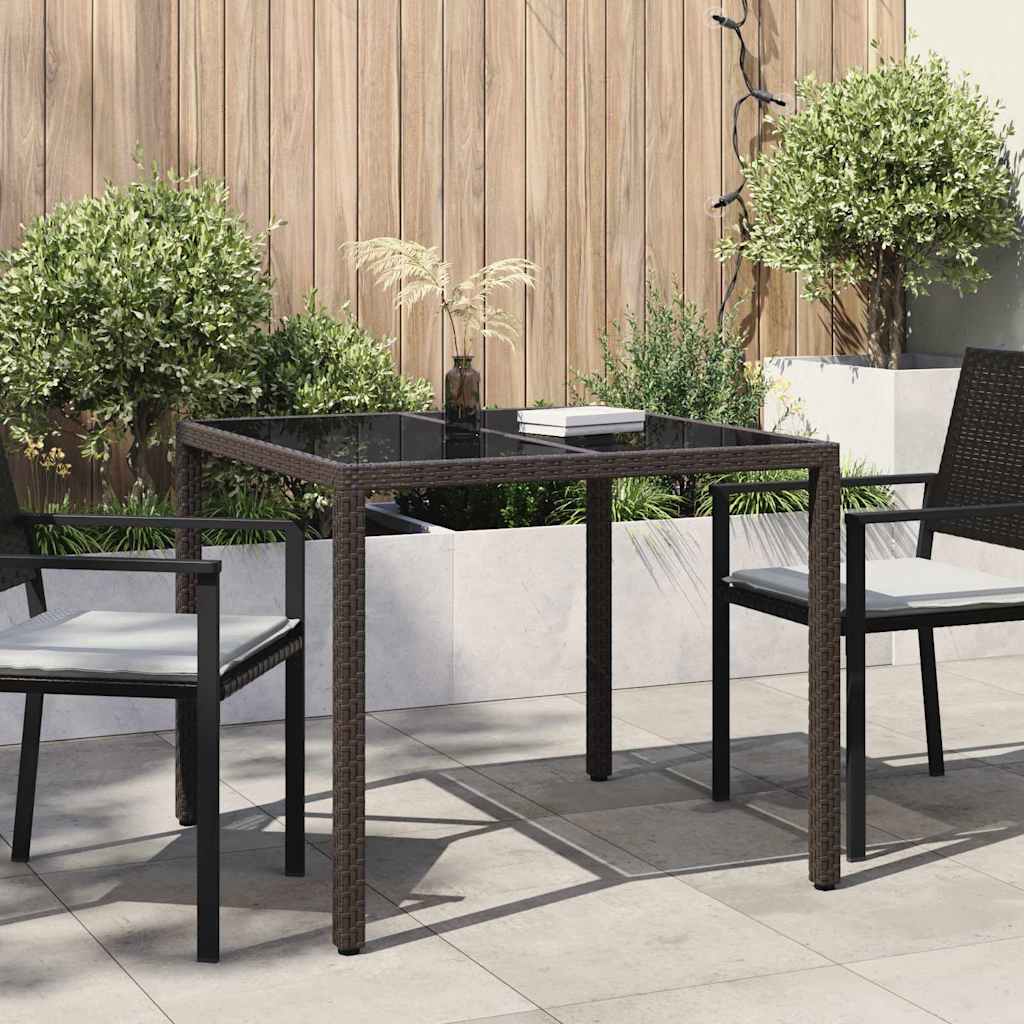 Garden Dining Table Brown 90 x 90 x 75 cm Poly rattan