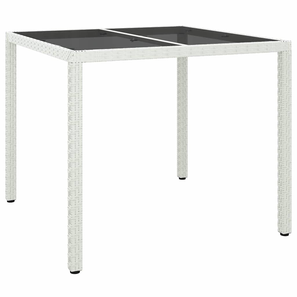 Garden Dining Table White 90 x 90 x 75 cm Poly rattan