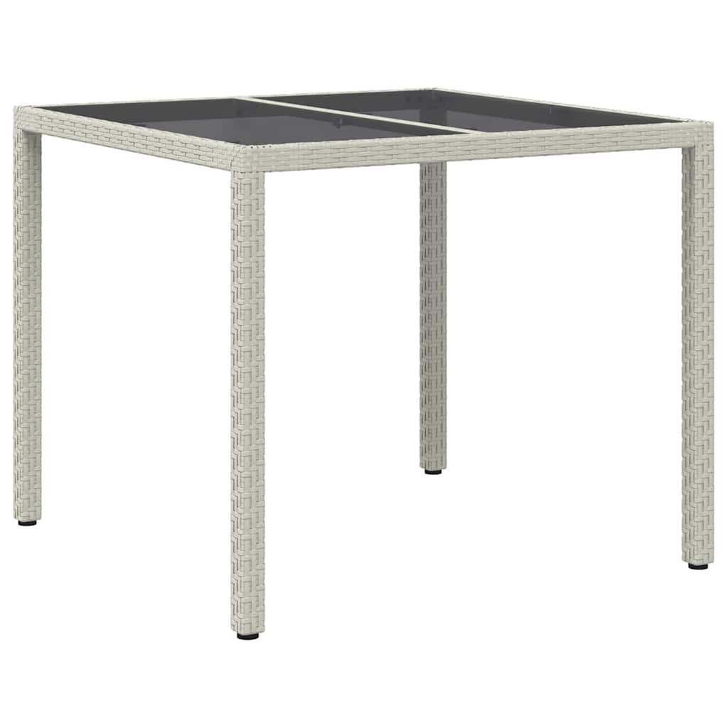 Garden Dining Table White 90 x 90 x 75 cm Poly rattan