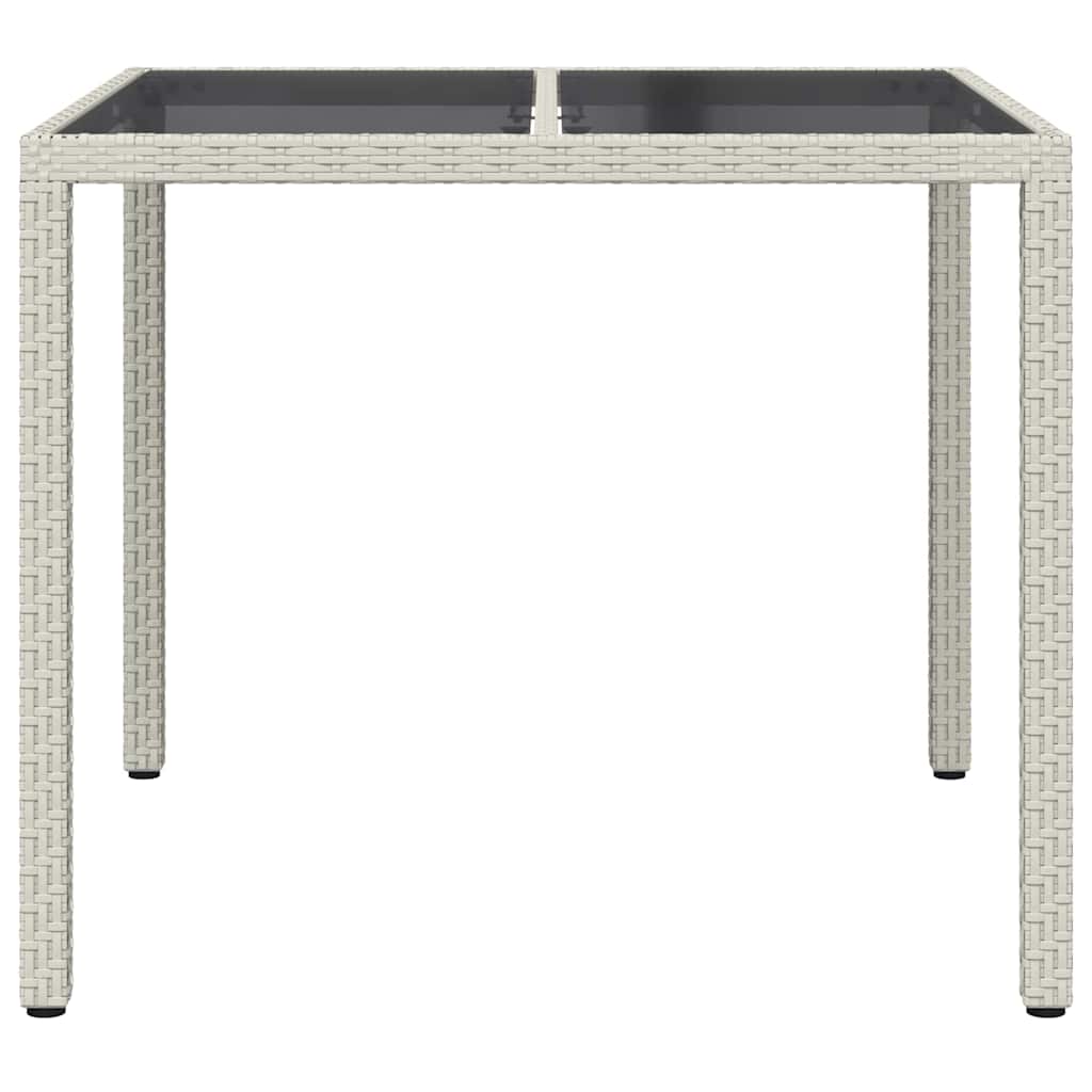 Garden Dining Table White 90 x 90 x 75 cm Poly rattan