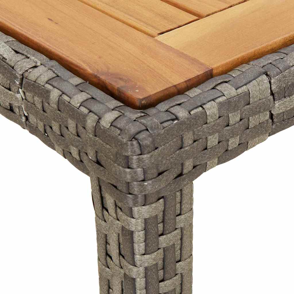 Garden Dining Table Grey 90 x 90 x 75 cm Poly rattan