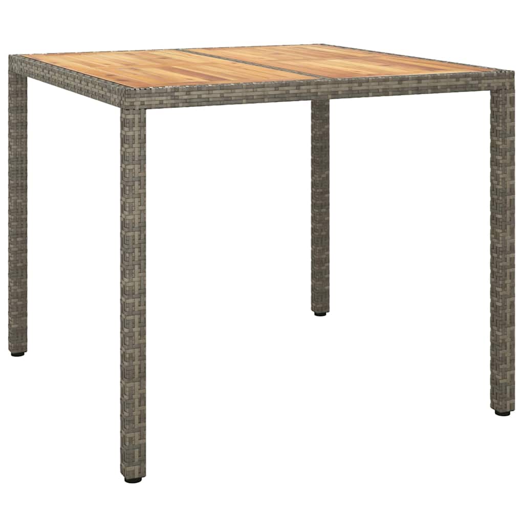 Garden Dining Table Grey 90 x 90 x 75 cm Poly rattan